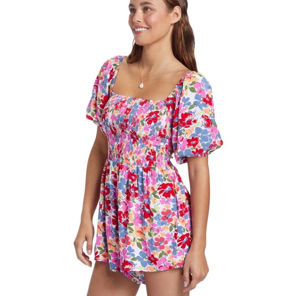Floral Puff Sleeve Romper